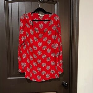 LOFT Scarlet Floral Print Blouse